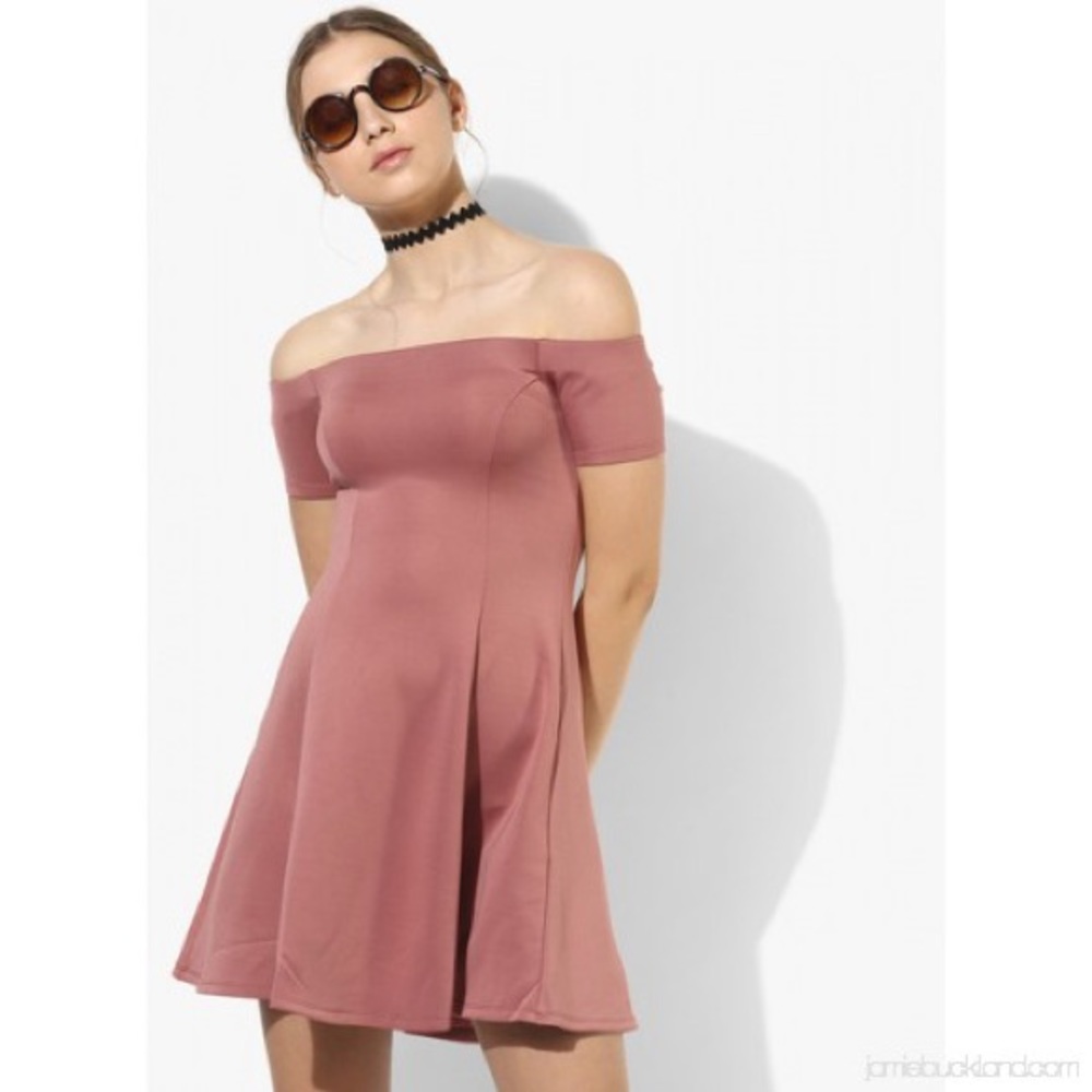 Forever 21 Mauve Solid Skater Dress for Women